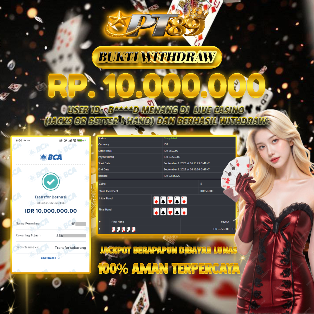 BUKTI WITHDRAW Live Casino - Jacks or Better 1 Hand