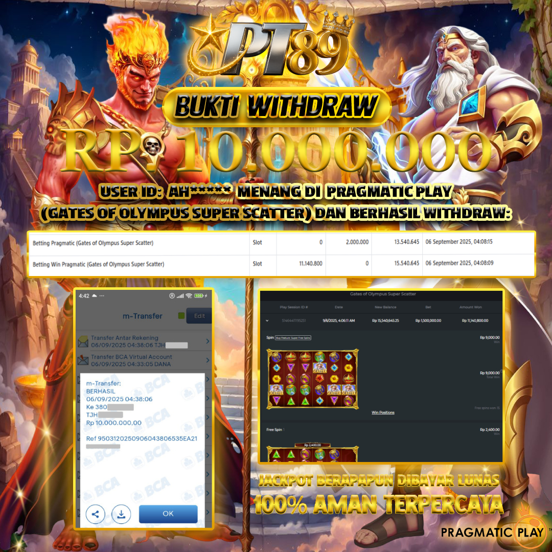 BUKTI WITHDRAW Gates of Olympus - Super Scatter	