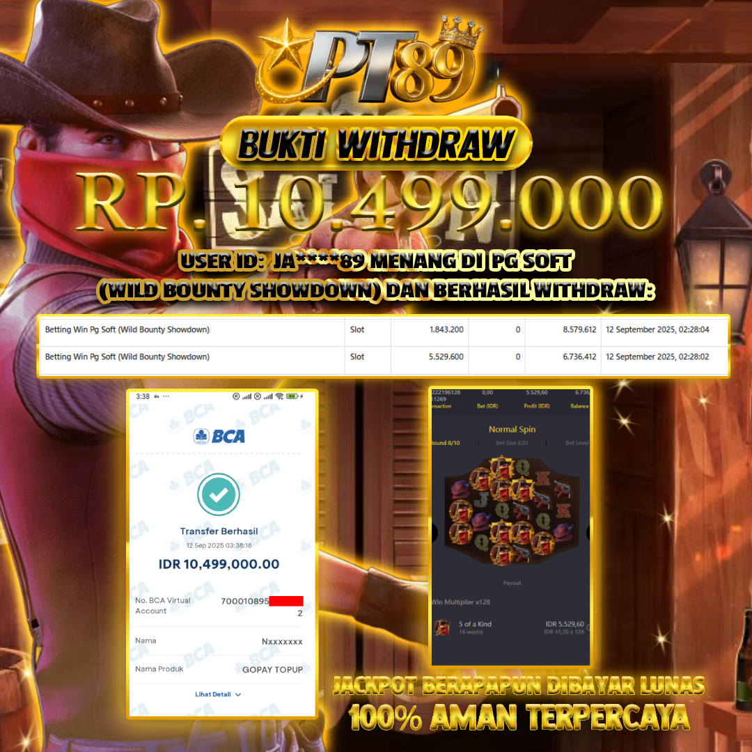 BUKTI WITHDRAW Wild Bounty Showdown - PG Soft