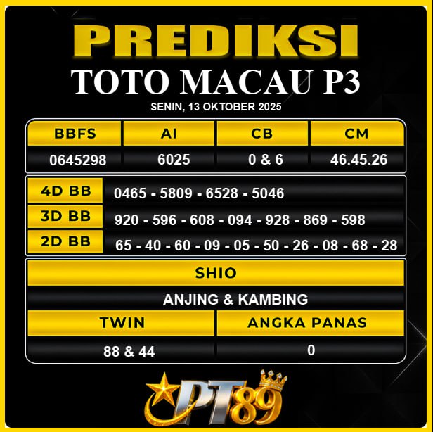 PREDIKSI TOGEL PT89	