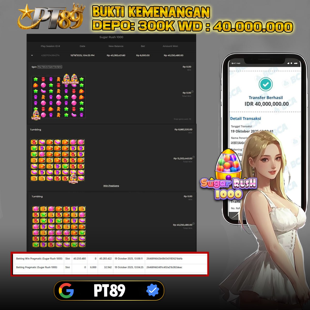 BUKTI WITHDRAW Sweet Bonanza 1000 - Pragmatic	