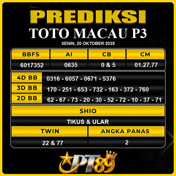PREDIKSI TOGEL PT89	