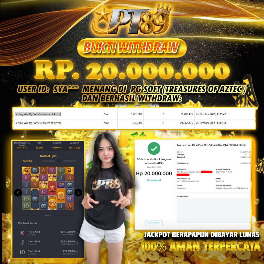 BUKTI WITHDRAW Treasures Of Aztec- PG Soft	