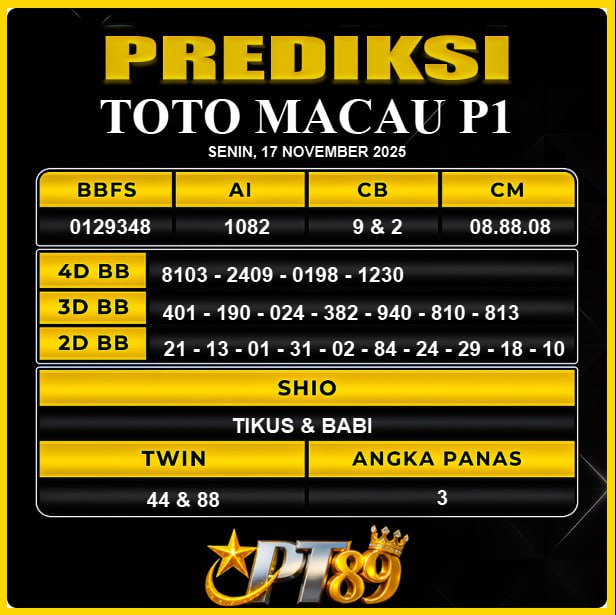 PREDIKSI TOGEL PT89	
