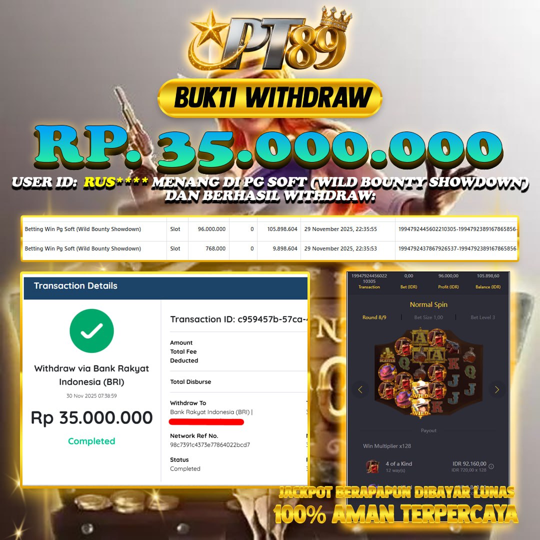 BUKTI WITHDRAW Wild Bounty Showdown - PG Soft	