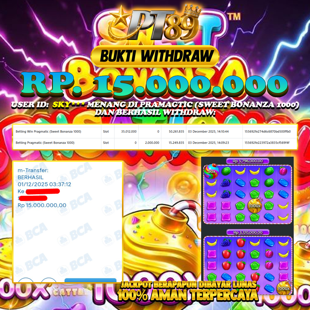 BUKTI WITHDRAW Sweet Bonanza 1000 - Pragmatic
