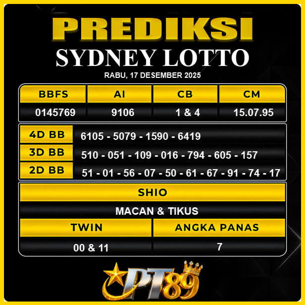 PREDIKSI TOGEL PT89