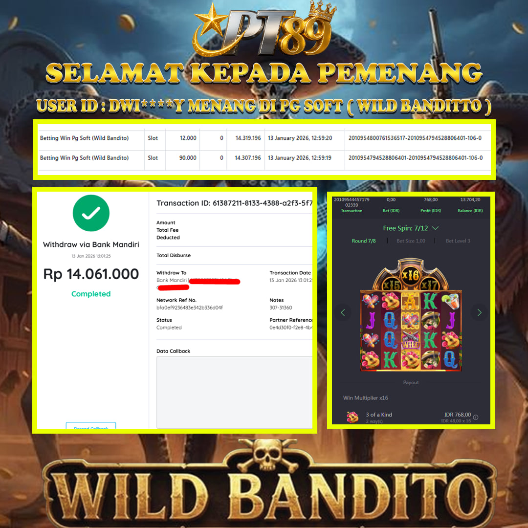 BUKTI WITHDRAW Wild Bandito - Pg Soft 