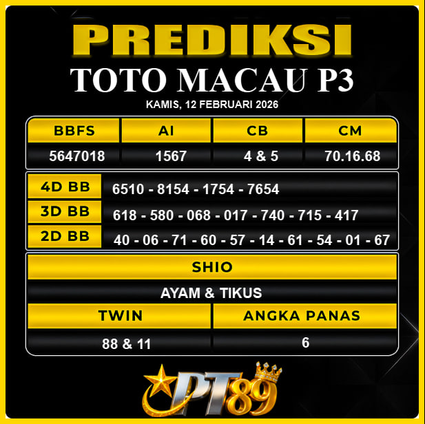 	PREDIKSI TOGEL PT89