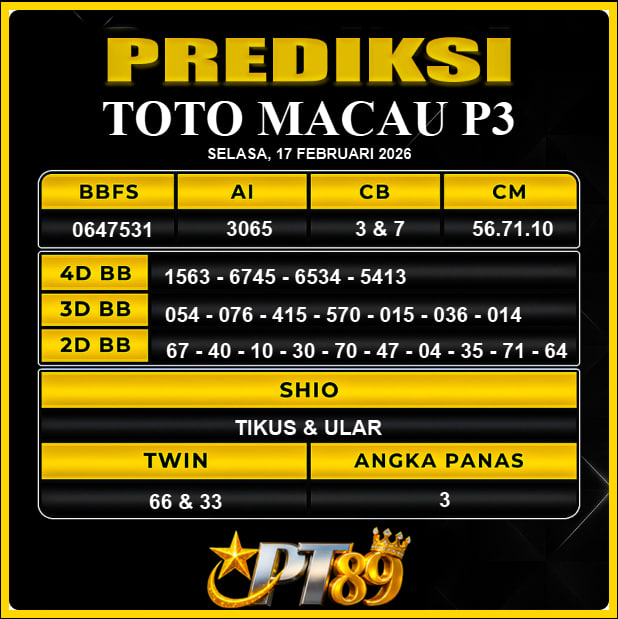 PREDIKSI TOGEL PT89