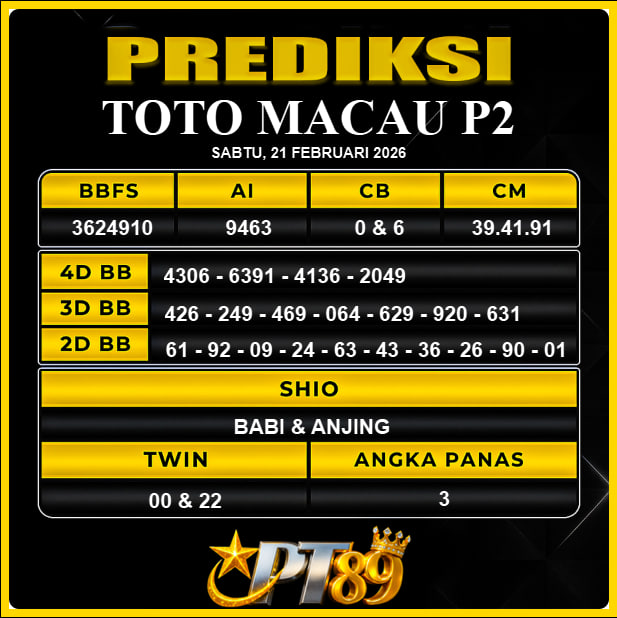 PREDIKSI TOGEL PT89