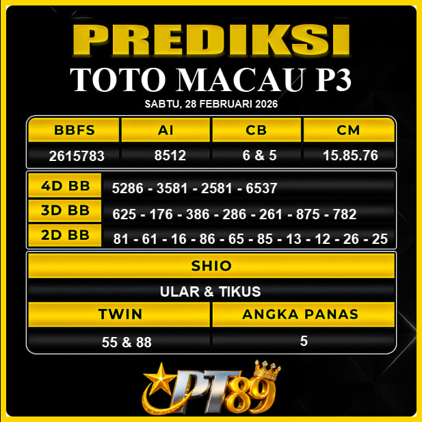 PREDIKSI TOGEL PT89