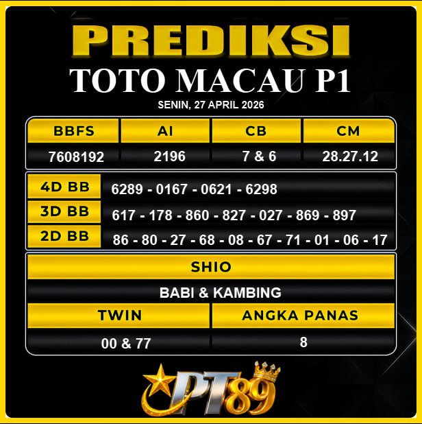 PREDIKSI TOGEL PT89