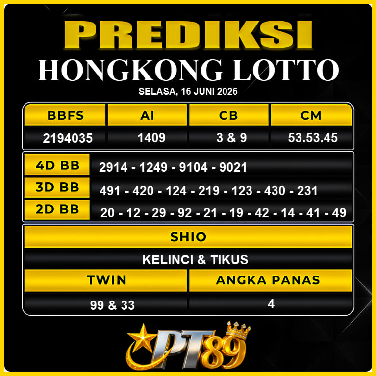 PREDIKSI TOGEL PT89