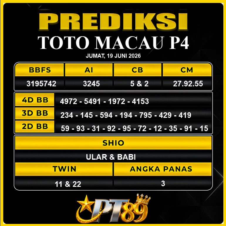 PREDIKSI TOGEL PT89