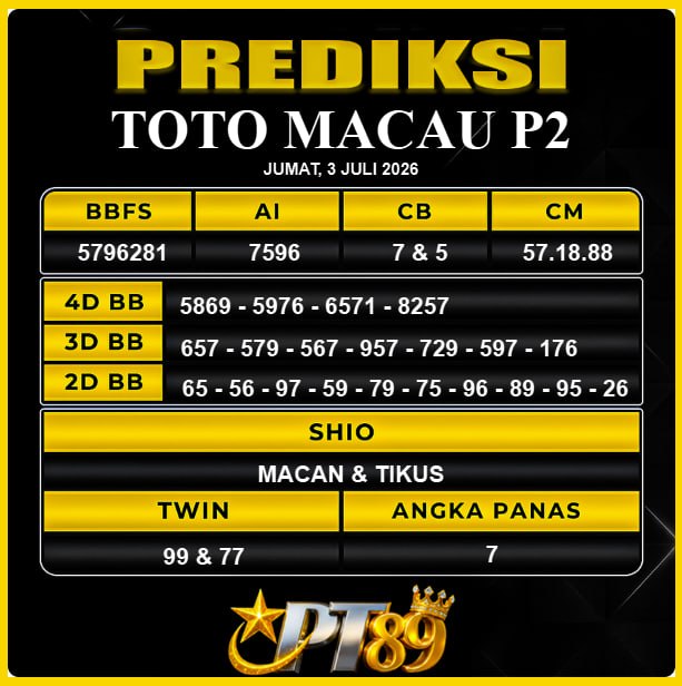 PREDIKSI TOGEL PT89