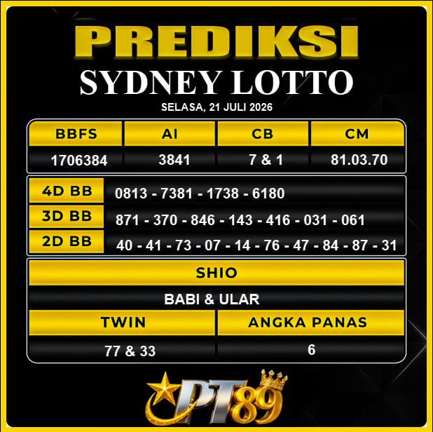 PREDIKSI TOGEL PT89