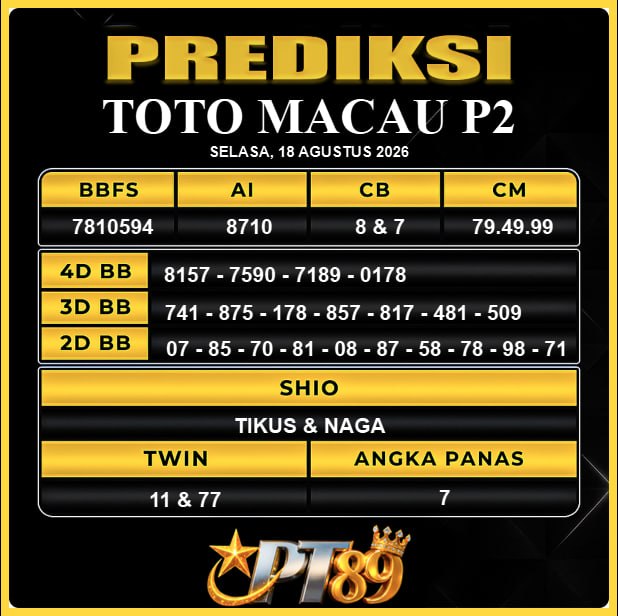 PREDIKSI TOGEL PT89