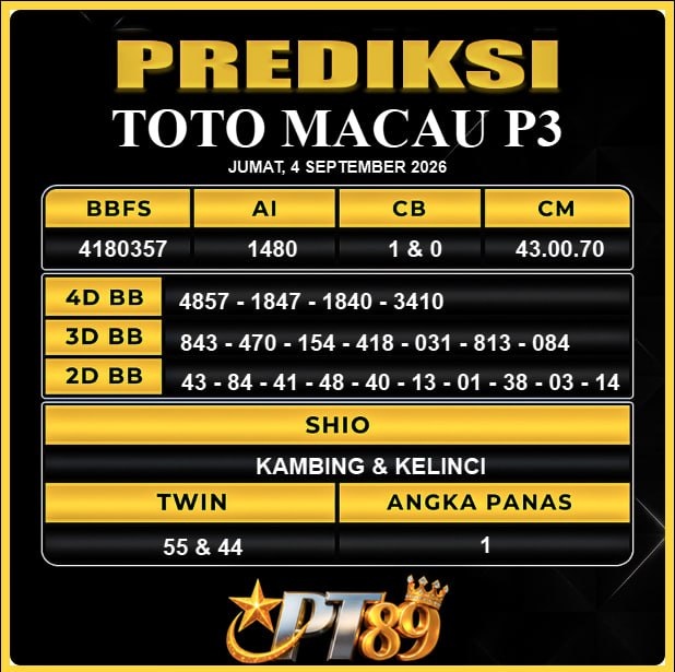 PREDIKSI TOGEL PT89