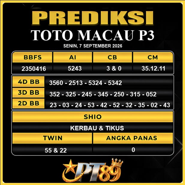 PREDIKSI TOGEL PT89
